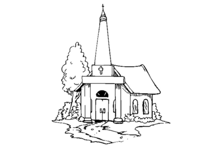 Coloriage Eglise – 10doigts.fr